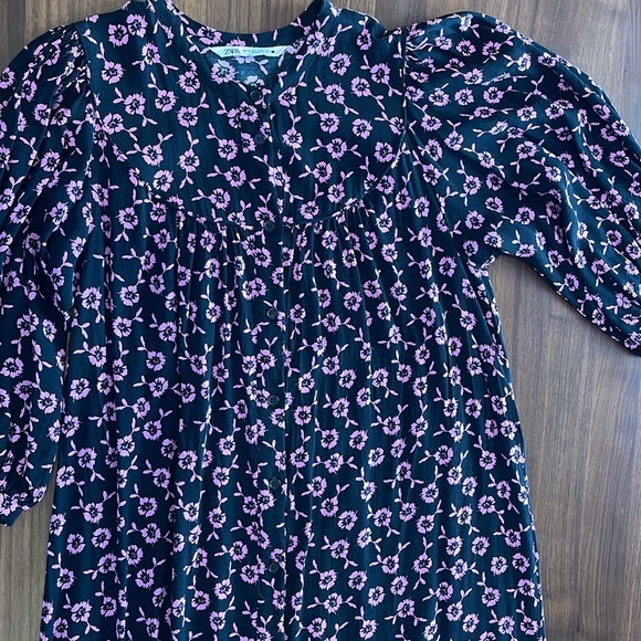 ZARA MAXI DRESS IN PINK AND BLACK - Picture 1 of 3